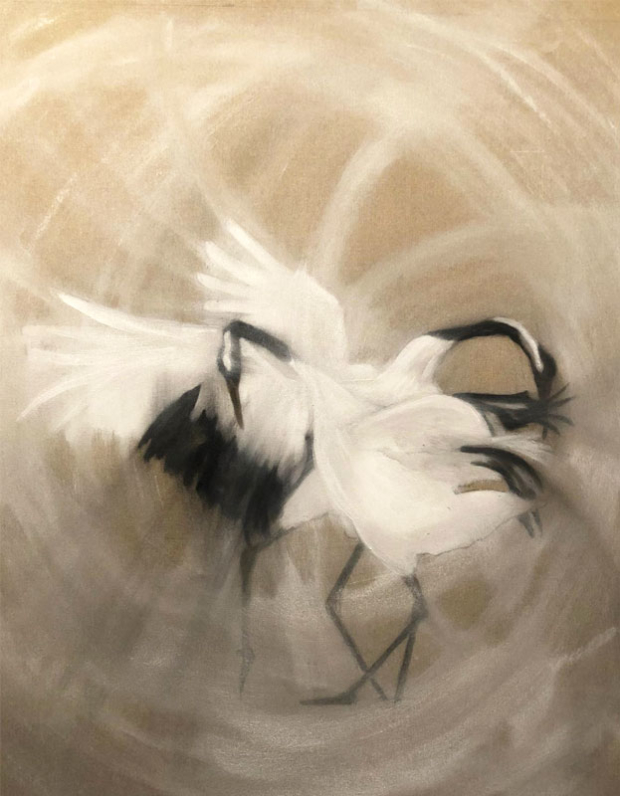 Oiseaux-peinture-huile-Christiane